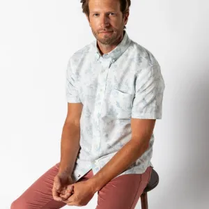 Mens Linen Cotton Oxford Sport Shirt - Lakeview Toile