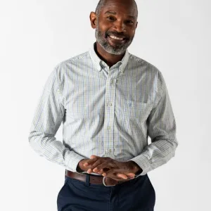 Mens Performance Poplin Sport Shirt - Gaston Plaid