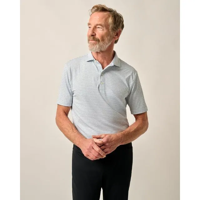 Mens Vik Striped Jersey Performance Polo