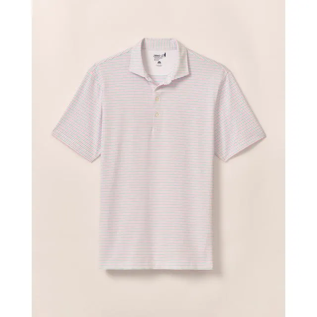 Mens Vik Striped Jersey Performance Polo