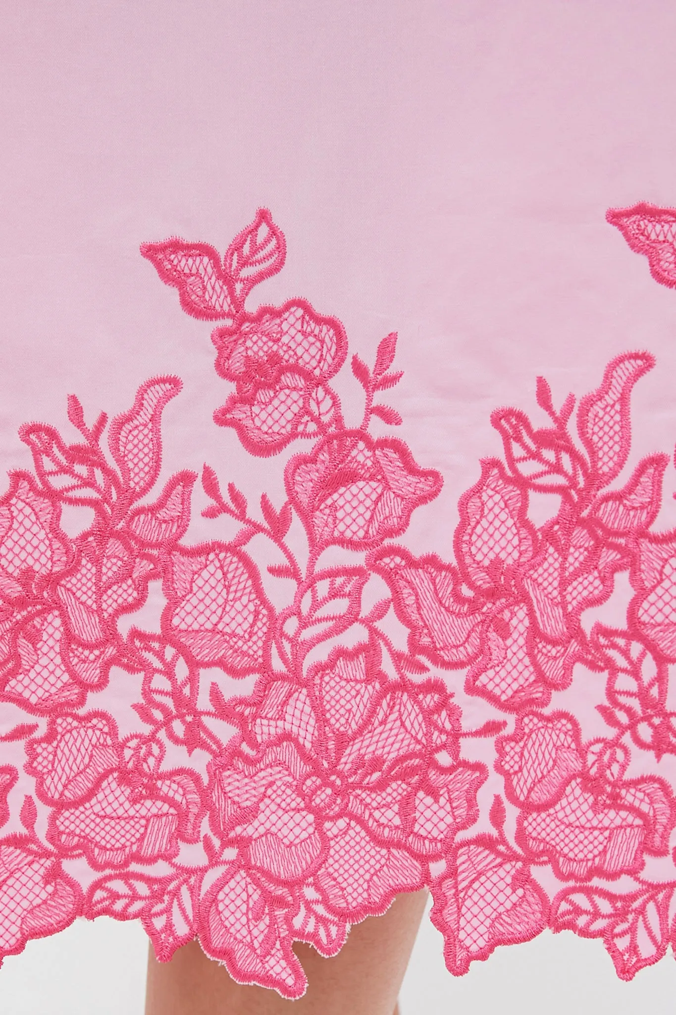 Pink Embroidery Eliza Midi Dress