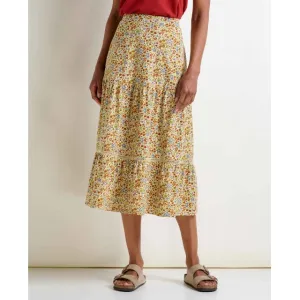 Womens Marigold Tiered Midi Skirt